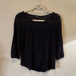 Lucky Brand Black Lace Front Top